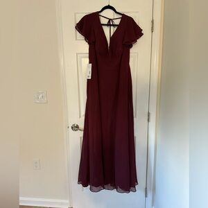 Azazie Bridesmaids Dress Style Ashika in the color Cabernet